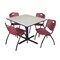 Cain Cain Square Table & Chair Set, Wood, Metal, Plastic Top, Maple TB4848PL47BY - alternate 1